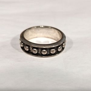 Polka Dot Vintage Sterling Silver Ring Size 10.75… - image 1